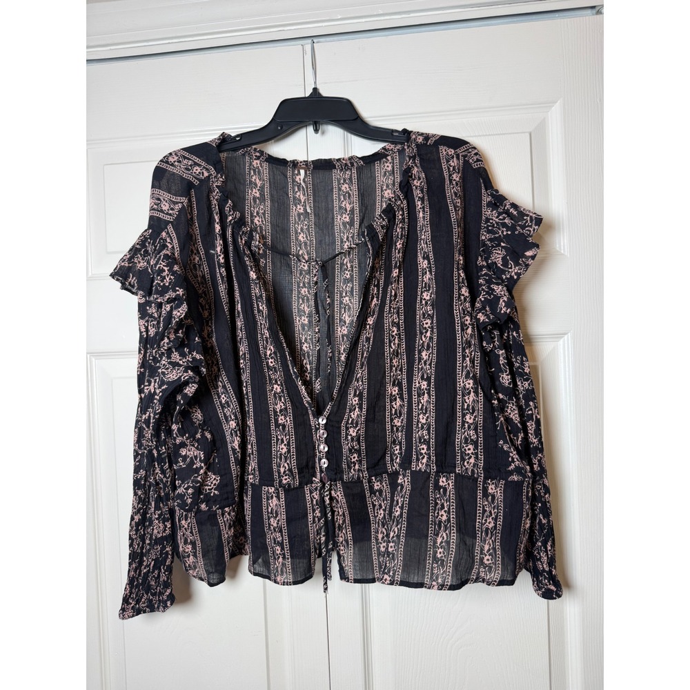 Free People Amanda's Printed Button Blouse